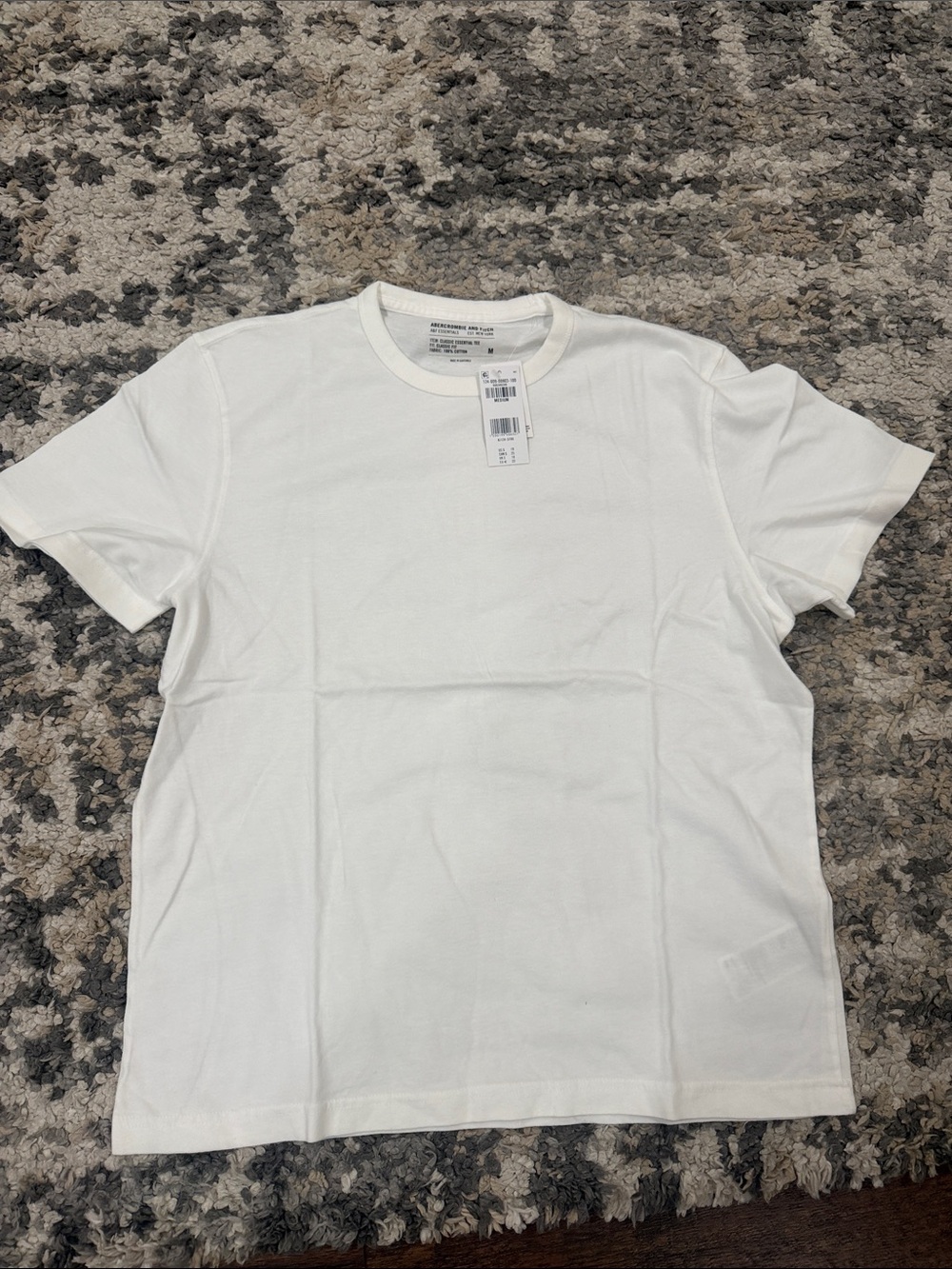 Abercrombie & Fitch White Crew Neck Short Sleeve Tee